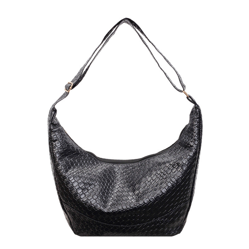 Woven Textured Hobo Handbag