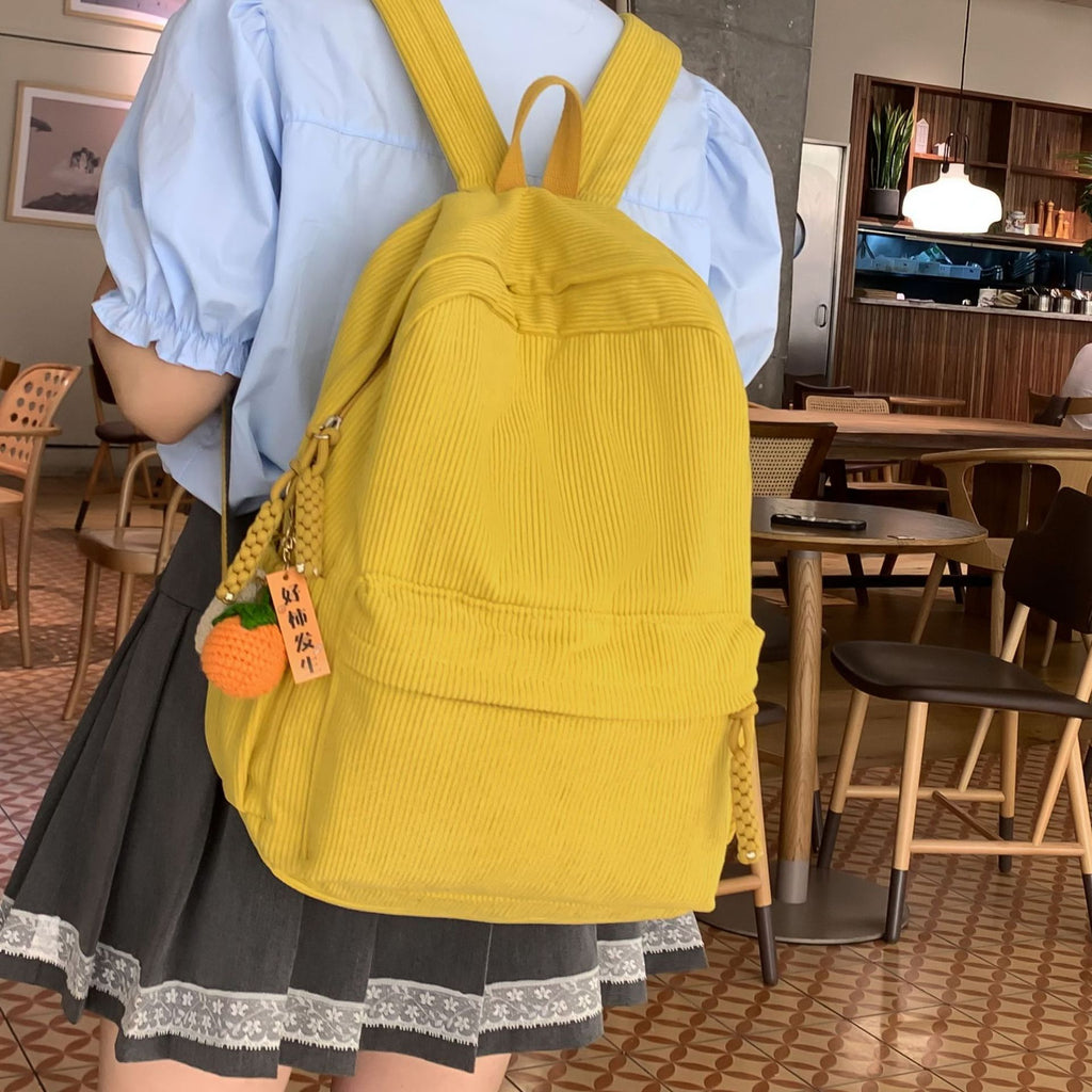 Textured Corduroy Laptop Backpack