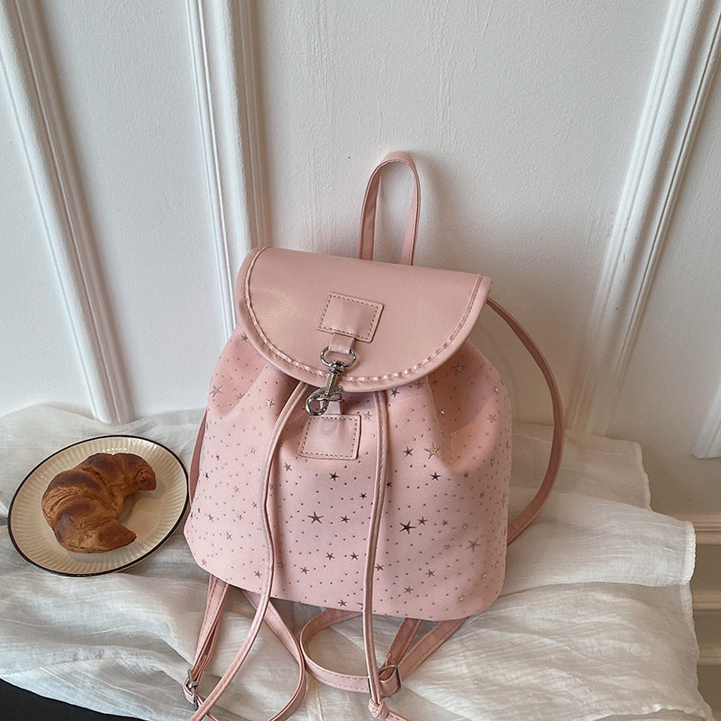 WoStar-Patterned Drawstring Backpack
