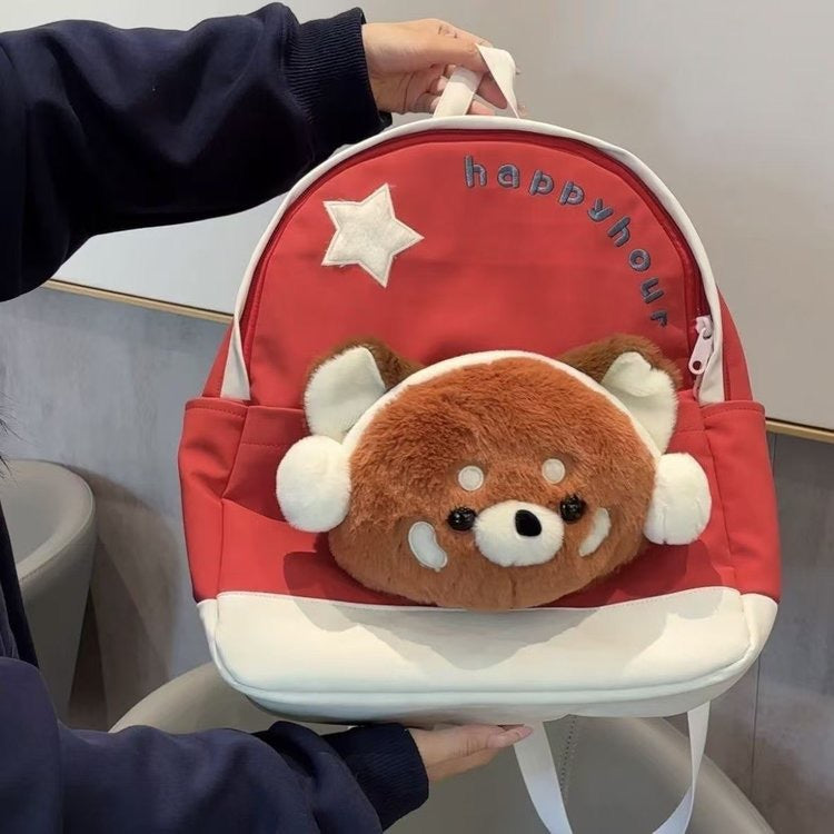 Backpack with Cute Plush Toy and Charming Design