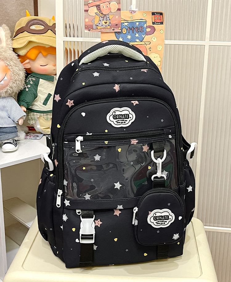 Stylish Star-Patterned School Backpack