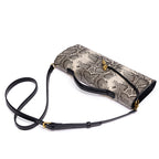 Embossed Snake Print Evening Clutch