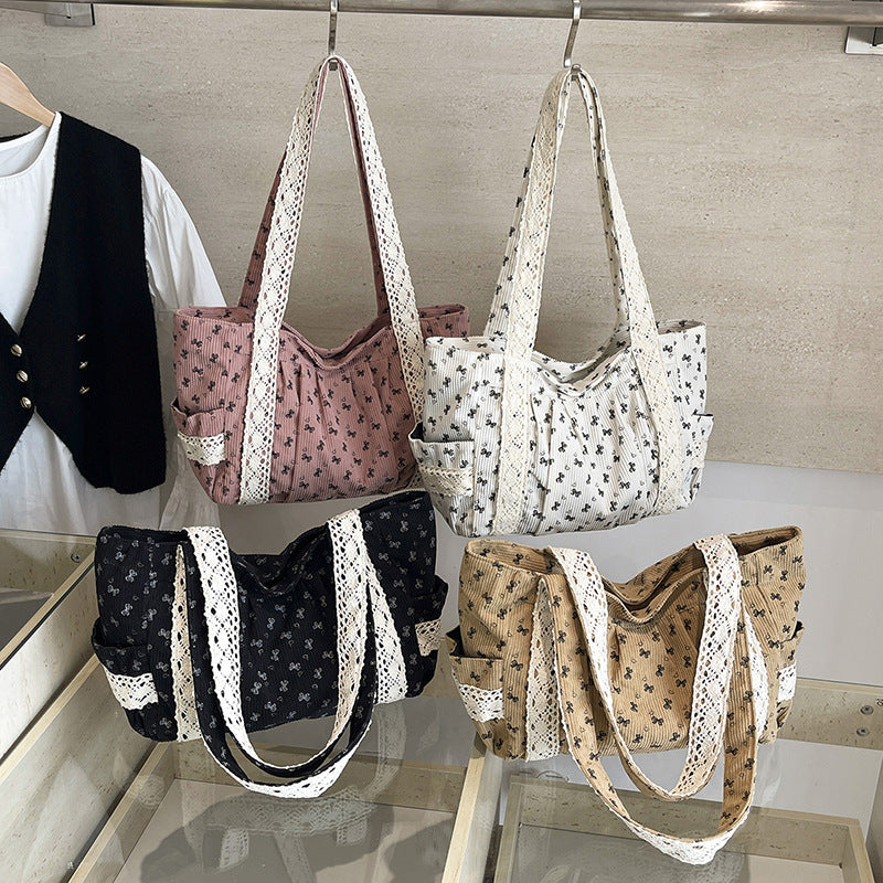 WoElegant Floral Print Tote Bag