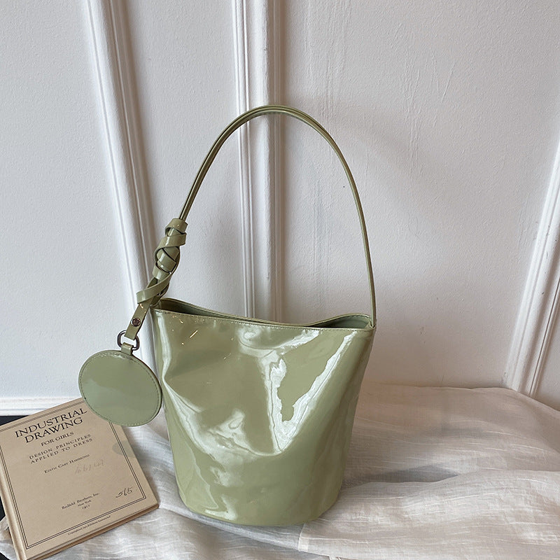 WoChic Patent Leather Bucket Bag