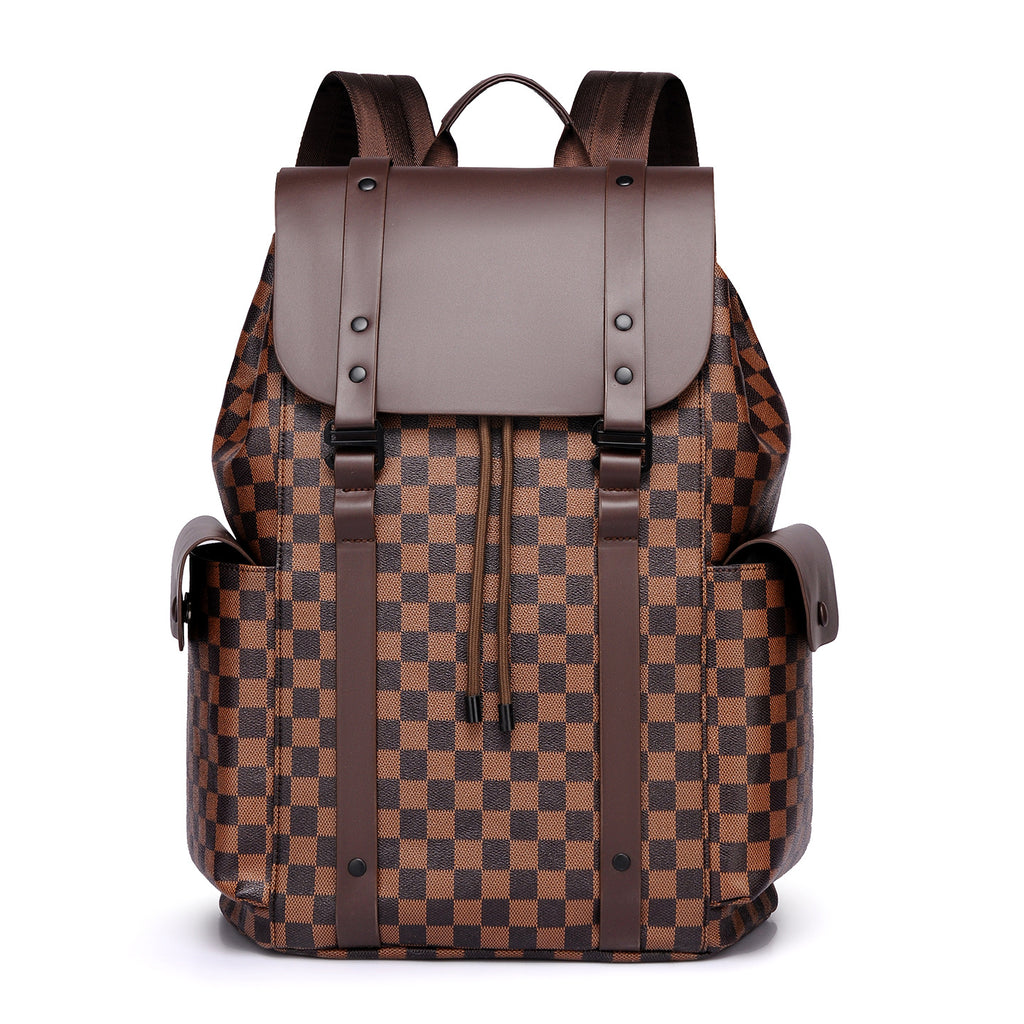 Vintage Checkered Pattern Backpack Calm Wears