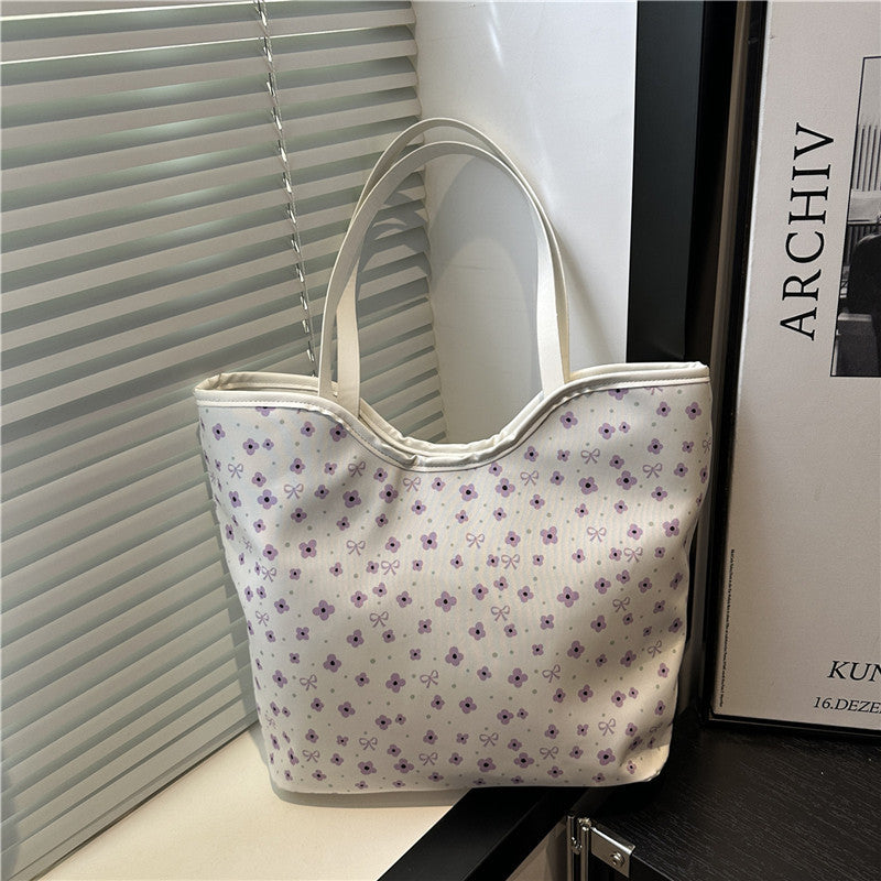 Floral Print Shopping Tote Bag