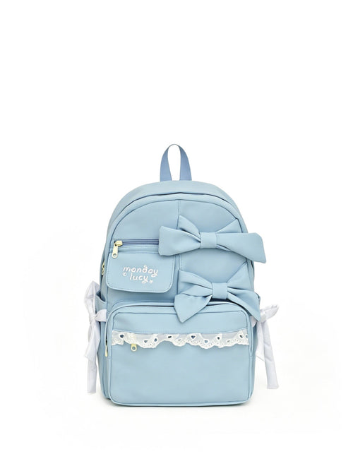 Cute Bow-Accent School Backpack-https://detail.1688.com/offer/1061421073186.html-Calm Wears-Blue-Calm Wears