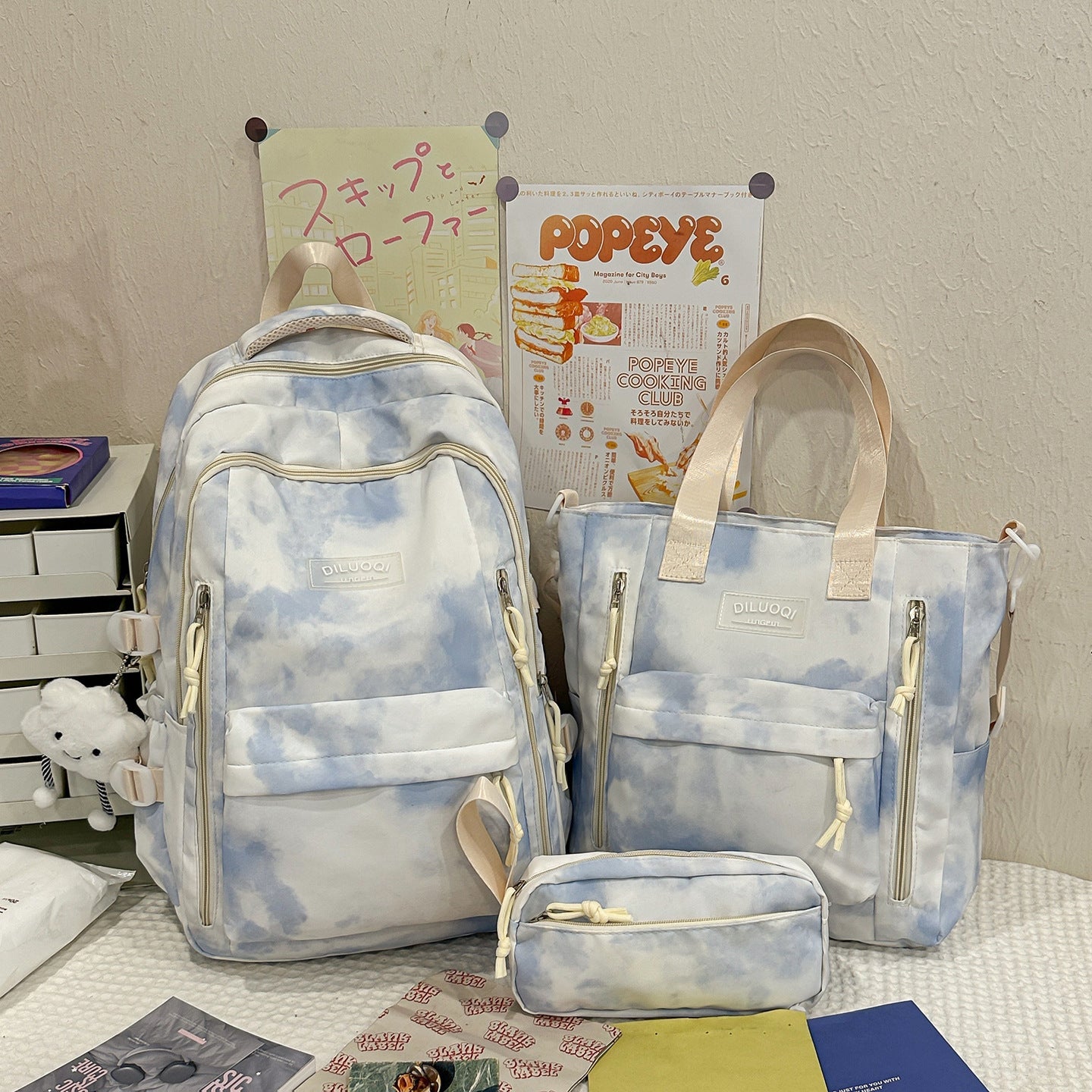 Versatile Multi-Functional Travel School Backpack Set-https://detail.1688.com/offer/996727765753.html-Calm Wears-Blue-Calm Wears