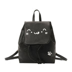 Cute Cat-Themed Faux Leather Backpack