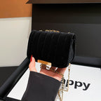 Elegant Quilted Velvet Crossbody Bag