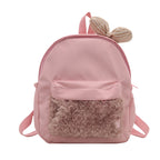 Backpack with Cute Animal Ear Design and Soft Fleece Application