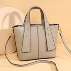 Textured Vegan Leather Multi-Pocket Tote