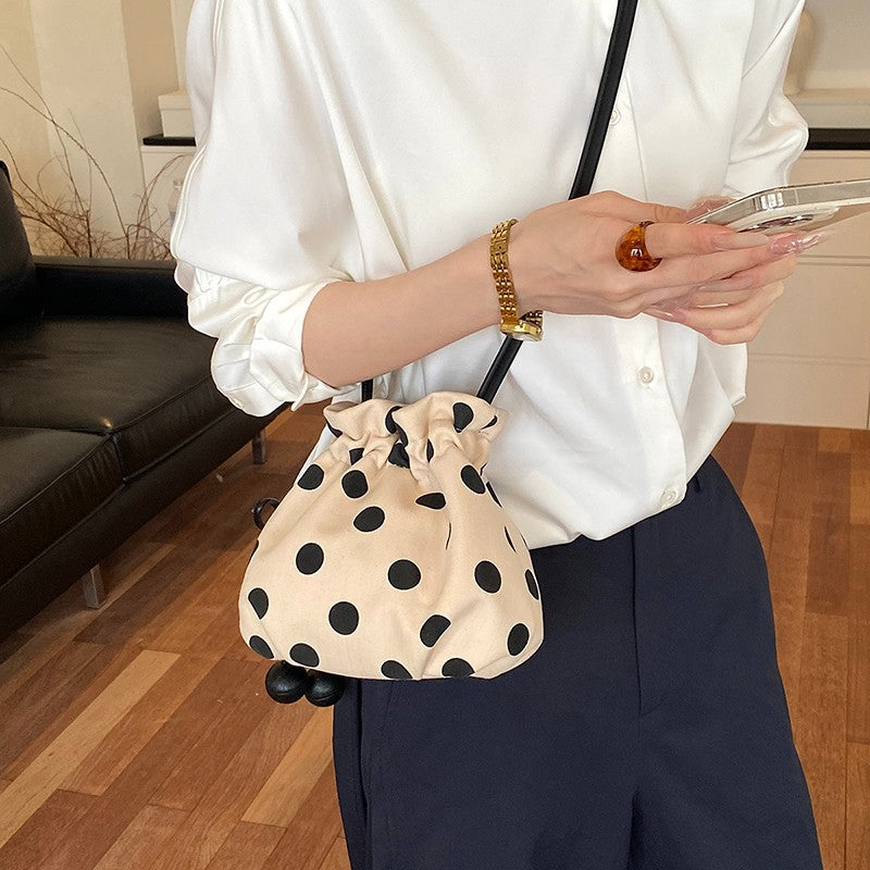 WoFun Polka Dot Drawstring Mini Handbag