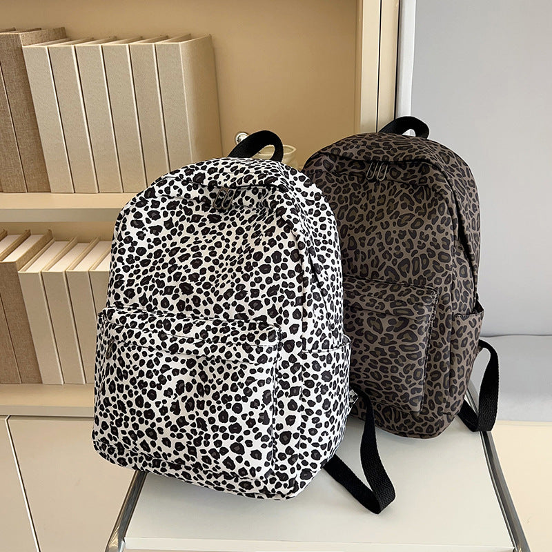 Stylish Backpack in Leopard Print