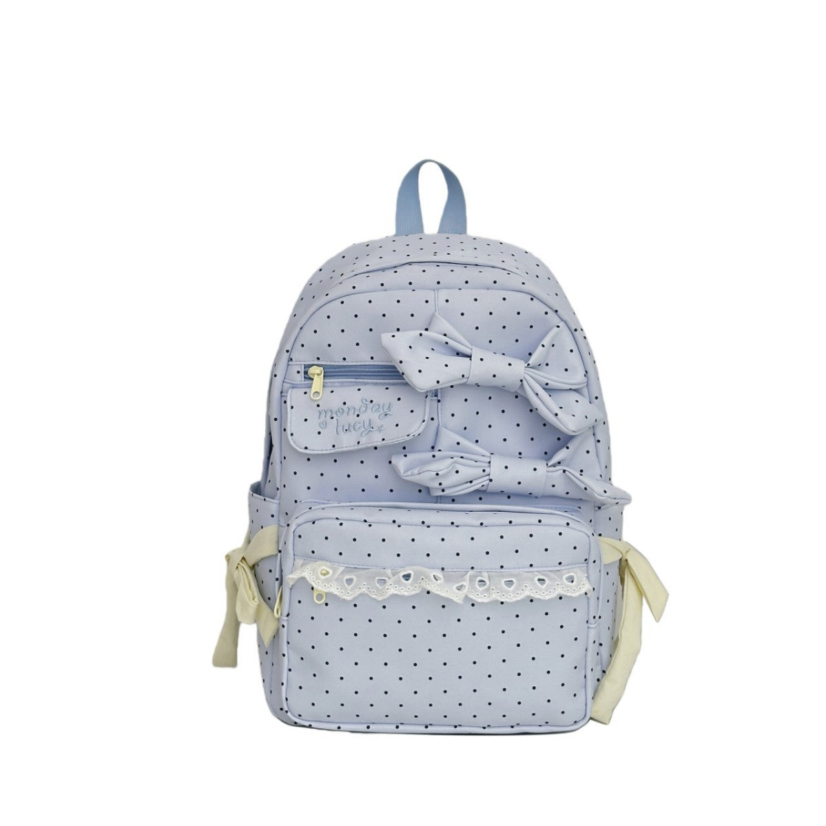Backpack with Playful Bows and Practical Storage Solutions