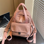 Cord-Backpack with Multiple Compartments and Reinforced Bottom