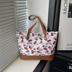 Playful Printed Canvas Tote Bag
