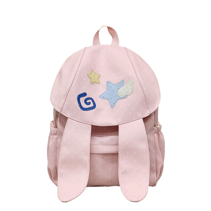 Cute Bunny Ears School Backpack-https://detail.1688.com/offer/1054085104994.html-Calm Wears-Pink-Calm Wears