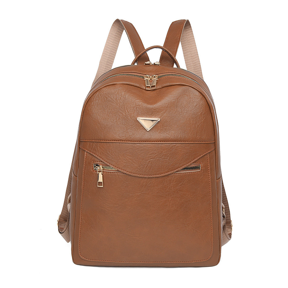Elegant Faux Leather Backpack Calm Wears