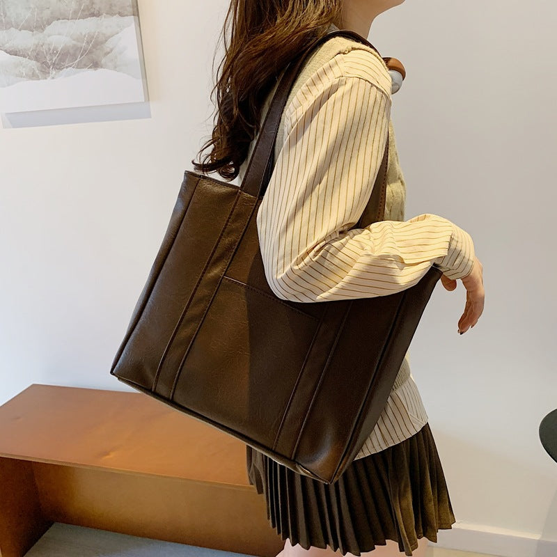 Classic Faux Leather Tote Bag