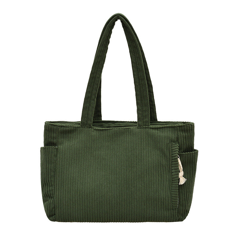Versatile Corduroy Tote Bag