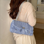 Women's quilted shoulder bag with fashionable chain accent-https://detail.1688.com/offer/1039173588256.html-Calm Wears-Blue-nothing-Calm Wears
