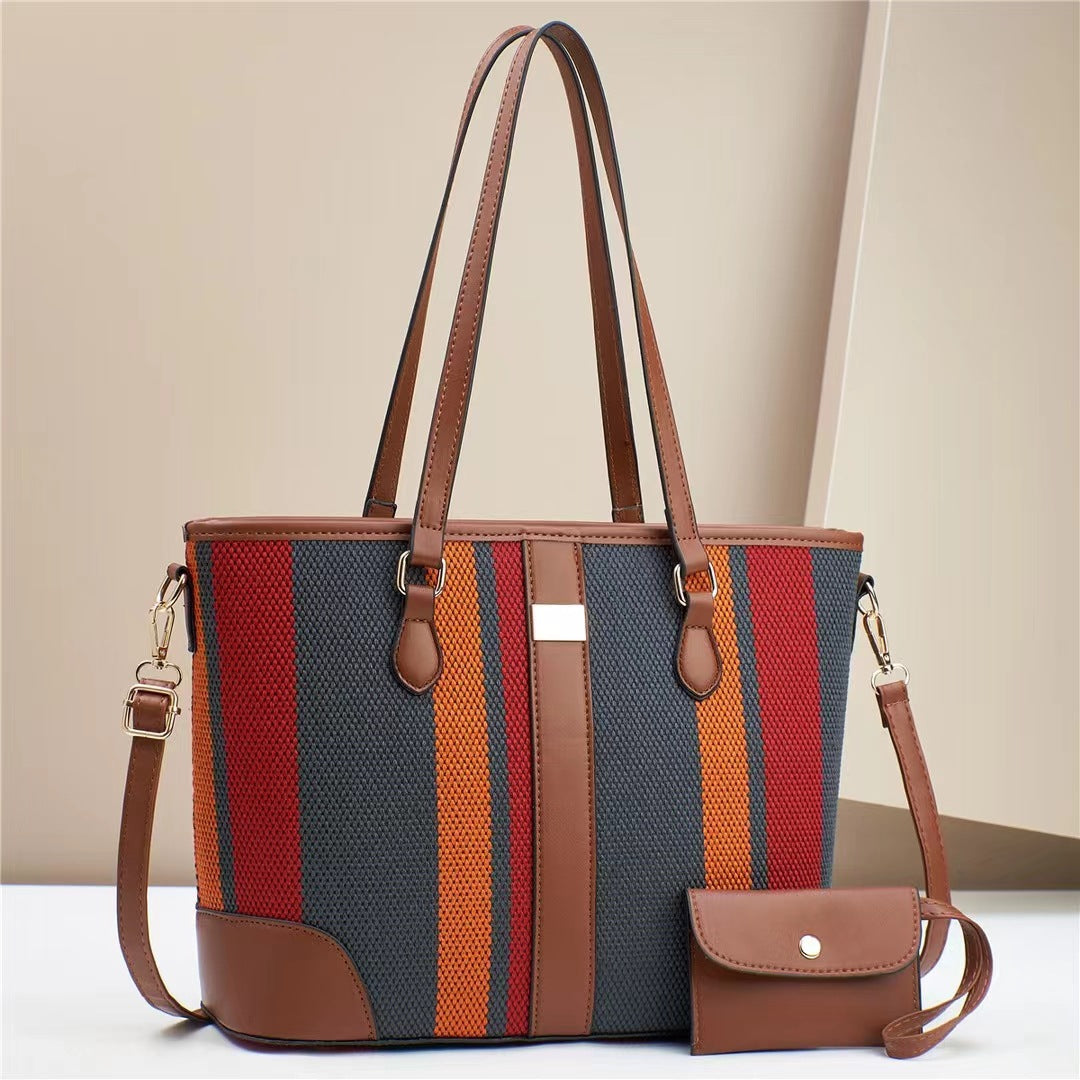 Women's tote bag with textured outer material and removable mini clutch-https://detail.1688.com/offer/785335558810.html-Calm Wears-Rot-31-Calm Wears
