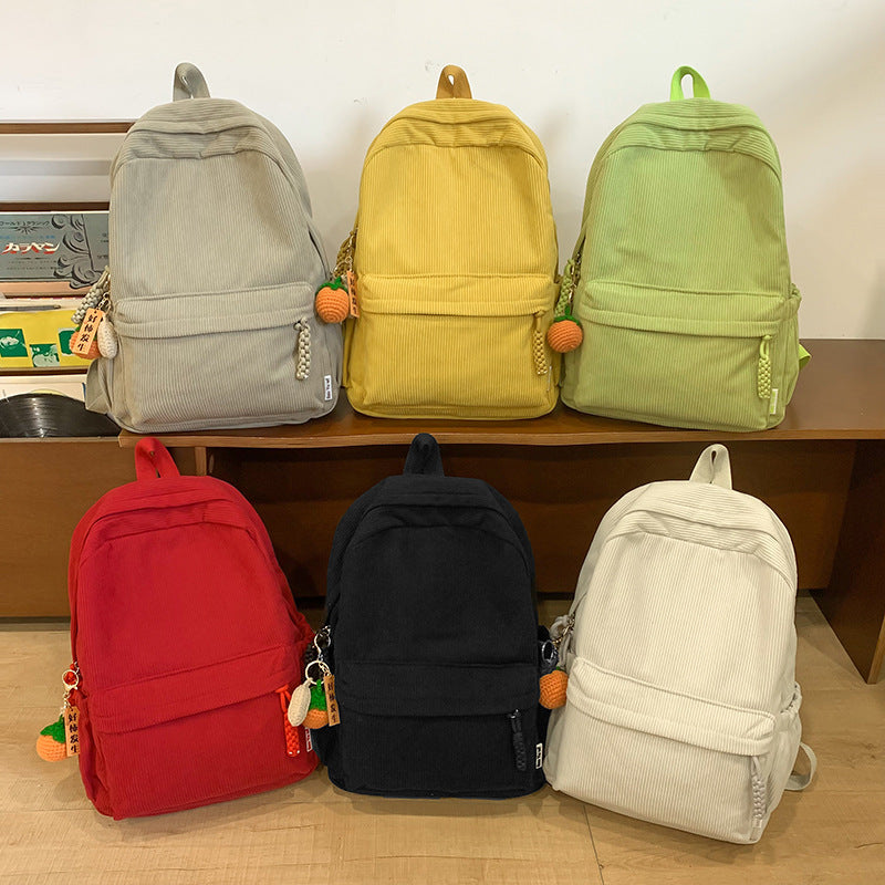 Textured Corduroy Laptop Backpack
