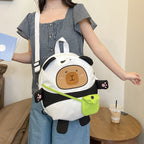 Plush backpack with funny bear design