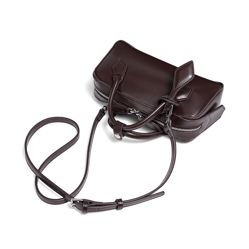Structured Leather Mini Satchel