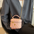 Women's mini bag in elegant quilted design with golden accents-https://detail.1688.com/offer/675825251299.html-Calm Wears-Blue-S-Calm Wears