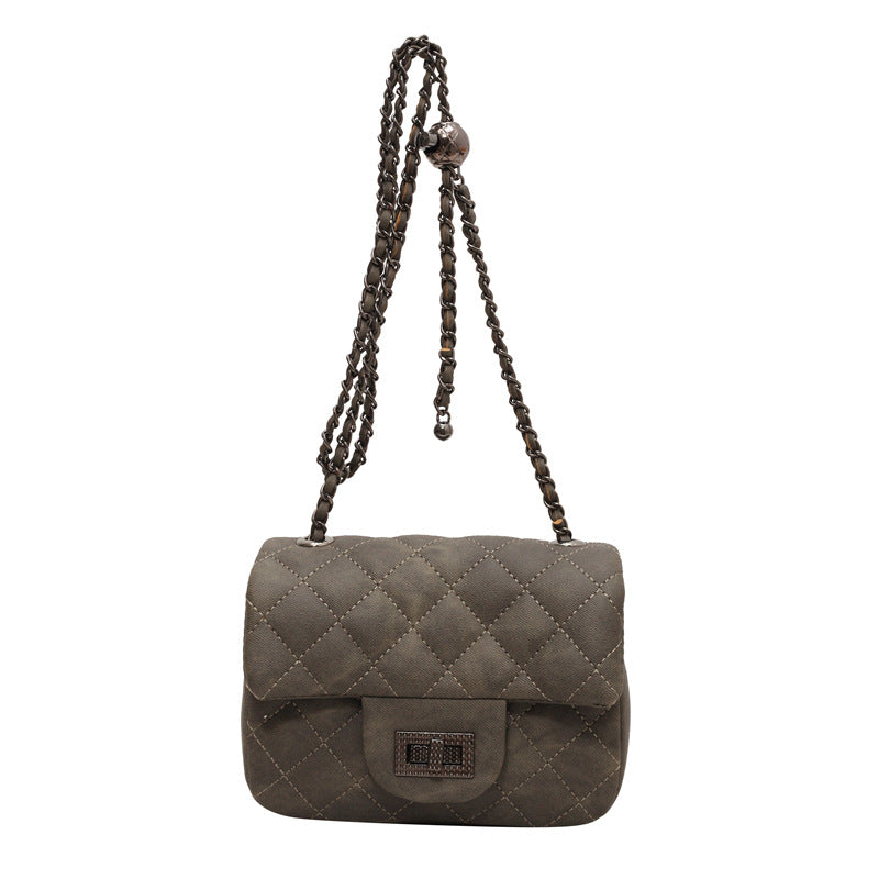 Women's mini handbag with padded design and elegant chain strap