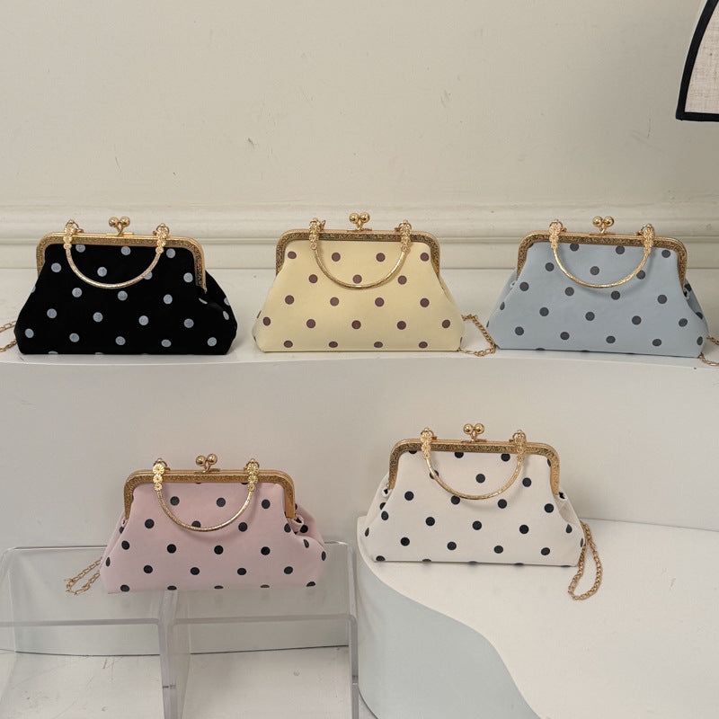 Vintage Elegant Polka Dot Evening Clutch