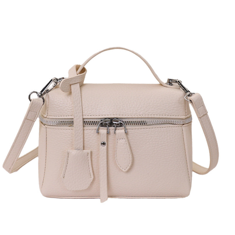 Women's practical shoulder bag with double zipper and versatile carrying strap-https://detail.1688.com/offer/1045895431228.html-Calm Wears-White-nothing-Calm Wears
