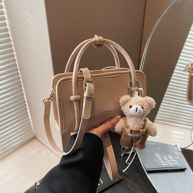 Women's mini handbag with cute bear charm-https://detail.1688.com/offer/1006632984581.html-Calm Wears-Apricot-Size: with tag-Calm Wears