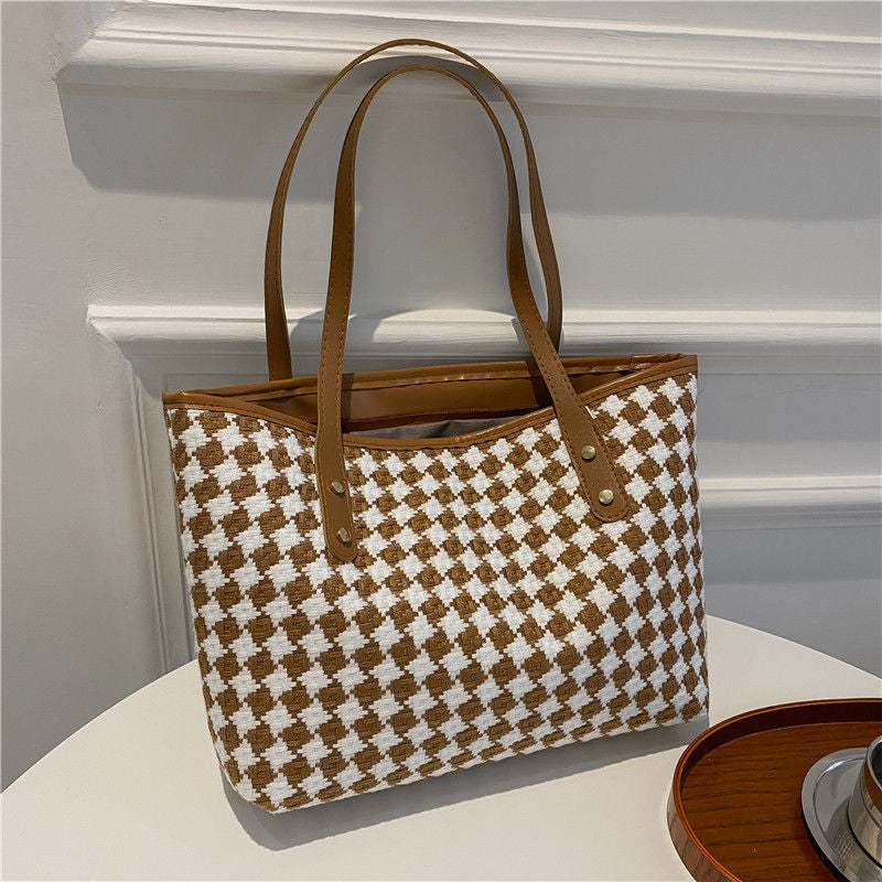 Woven Pattern Beach Tote Bag