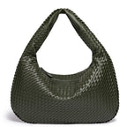 Handcrafted Woven Leather Hobo Bag