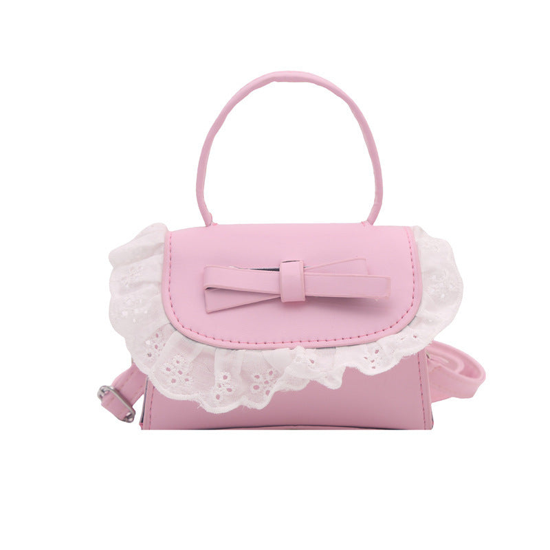 Elegant Ruffled Bow Crossbody Handbag