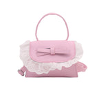 Elegant Ruffled Bow Crossbody Handbag