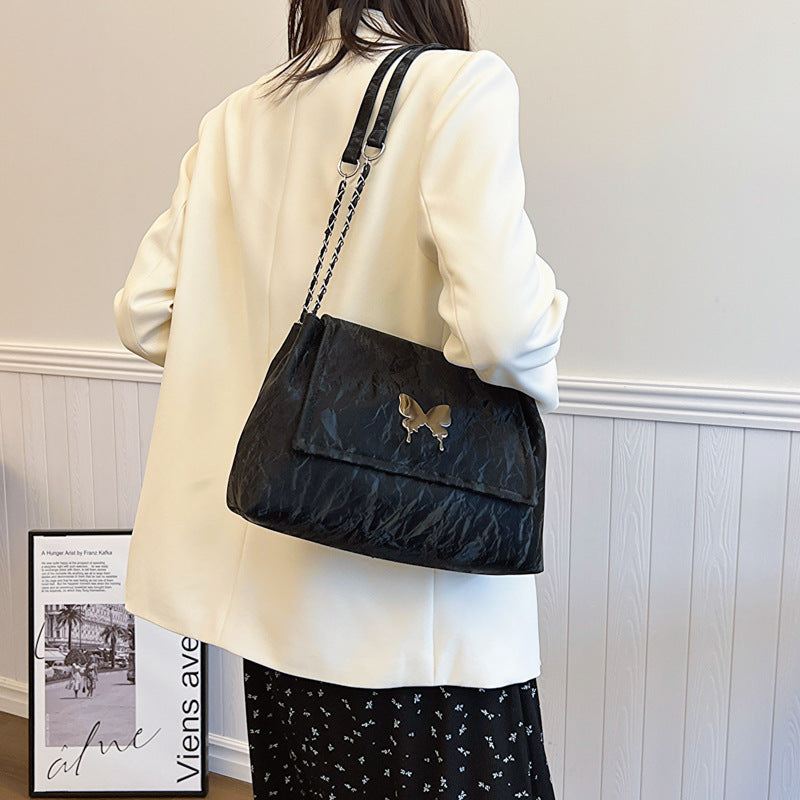 Chic Butterfly Accent Slouchy Handbag
