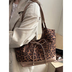 Women's tote bag with stylish leopard pattern and adjustable drawstring-https://detail.1688.com/offer/993474296938.html-Calm Wears-Khaki-nothing-Calm Wears