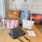 Textured Canvas Tote Bag