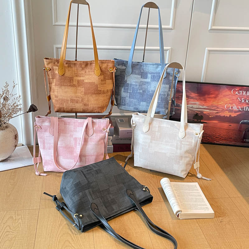 Textured Canvas Tote Bag
