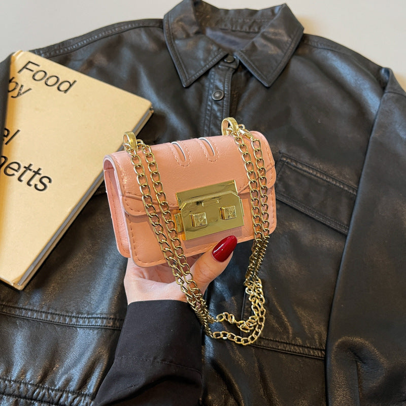 Women's elegant mini handbag with gold fastening mechanism-https://detail.1688.com/offer/914148175393.html-Calm Wears-Rosa-nothing-Calm Wears