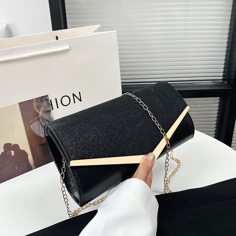 Women elegant clutch bag with glitter accent