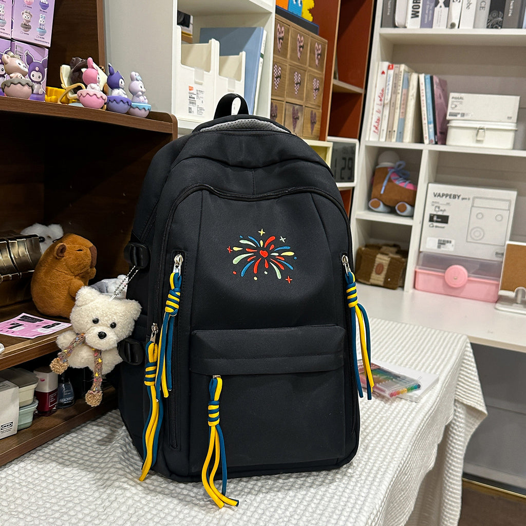 Backpack with Colorful Decorations and Innovative Compartments