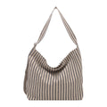 Casual Striped Canvas Tote Bag