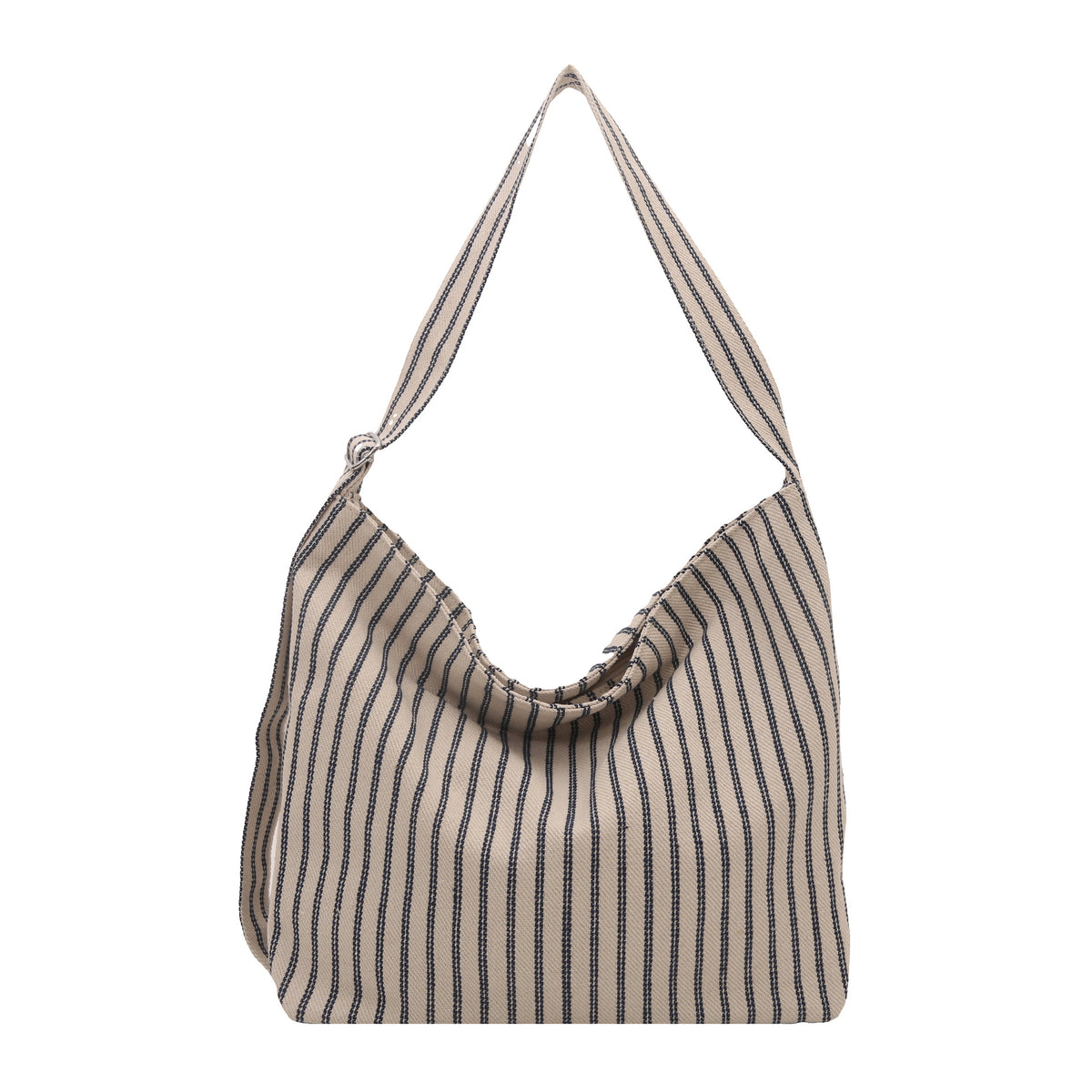 Casual Striped Canvas Tote Bag