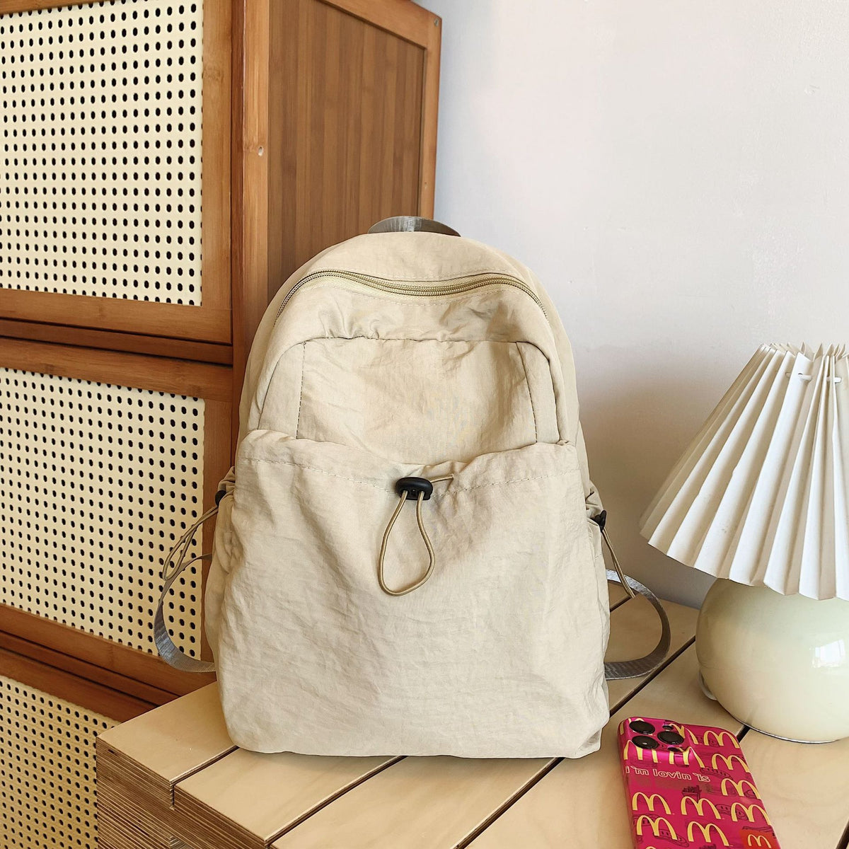 Practical everyday backpack with adjustable shoulder straps