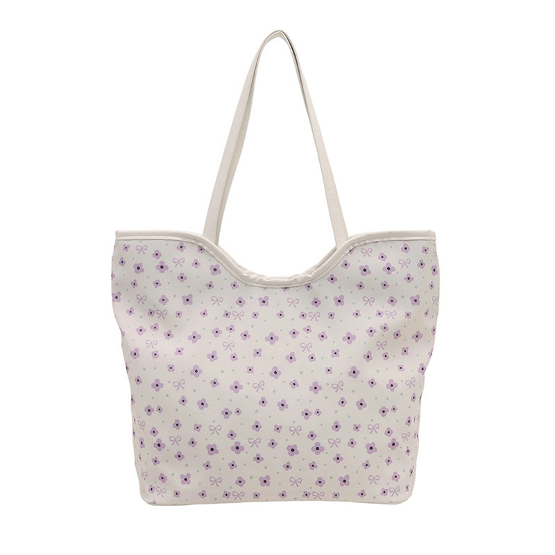 Floral Print Shopping Tote Bag